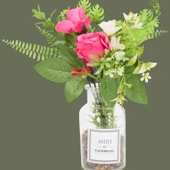 Action Kunstbloemen in glazen fles