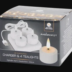 Action Oplaadbare theelichten wit